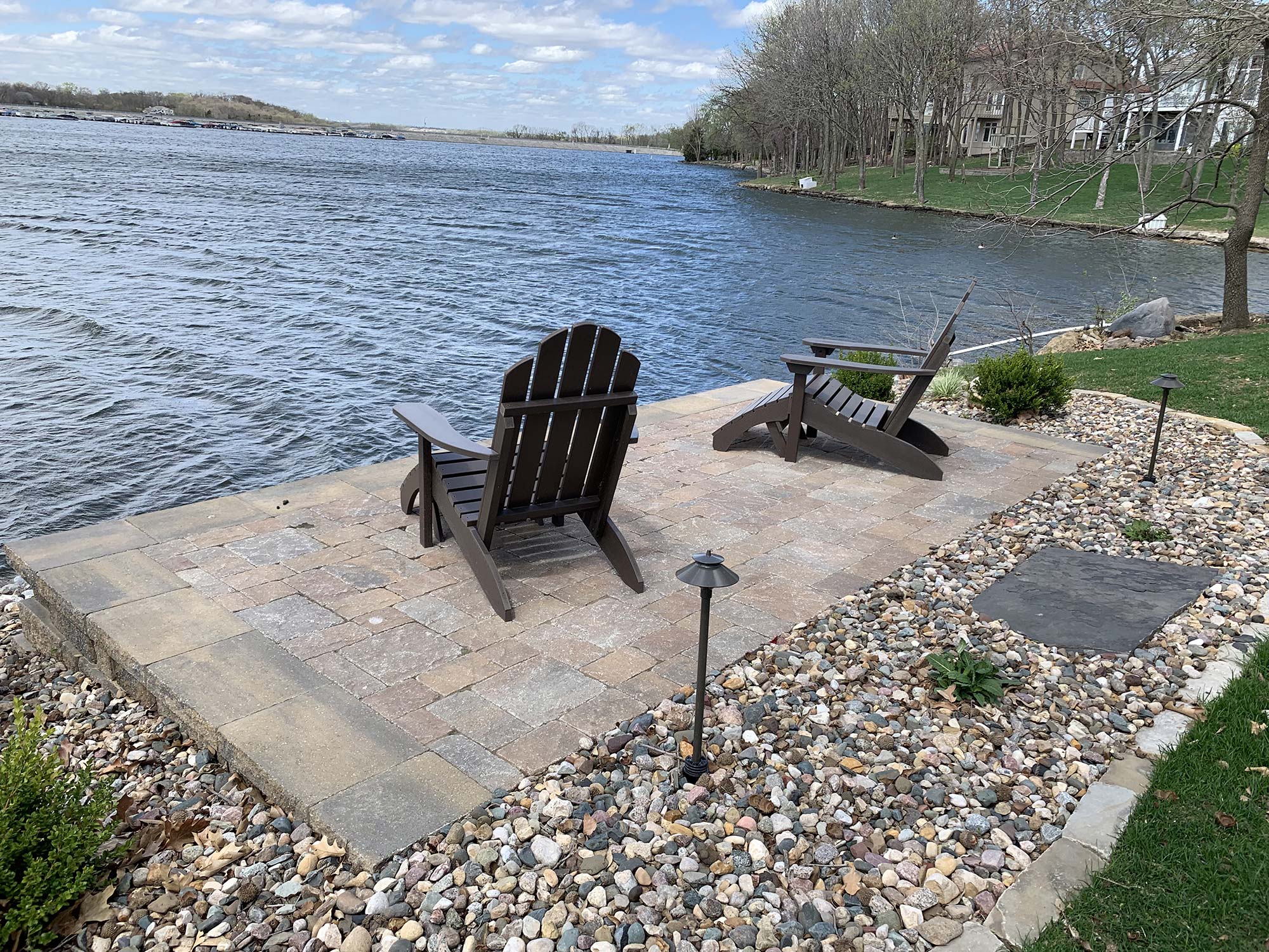Paver patio and seating area built by Outlook Hardscape